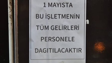 “Bir vakitler işçiydim” dedi, 1 Mayıs hasılatını personellerine dağıttı