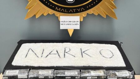 Malatya’da 4 kilo 200 gram metamfetamin ele geçirildi