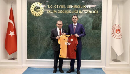 Bakan Kurum, Galatasaray Kulübü Lideri Özbek ile görüştü